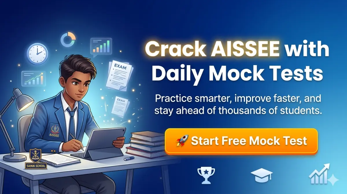 Full length AISSEE mock test with real exam pattern and time limit
